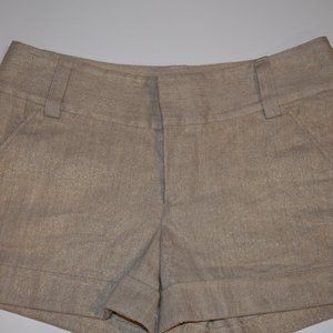 Alice + Olivia Shorts Metallic Gold Linen